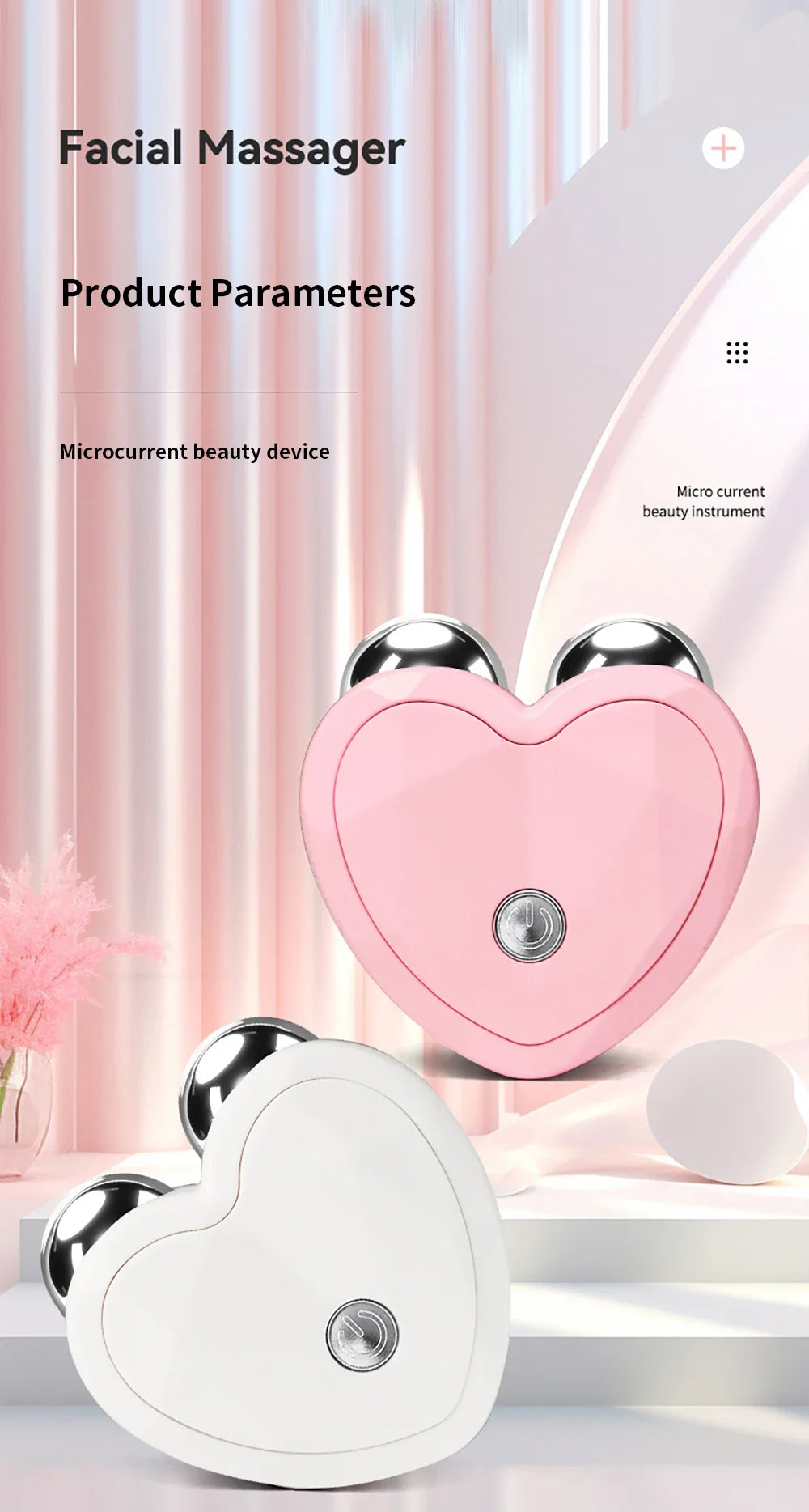 Face Lifting Machine Facial Microcurrent Roller Massager Skin Tightening Rejuvenation Anti Wrinkle Firming Vibration Beauty Care