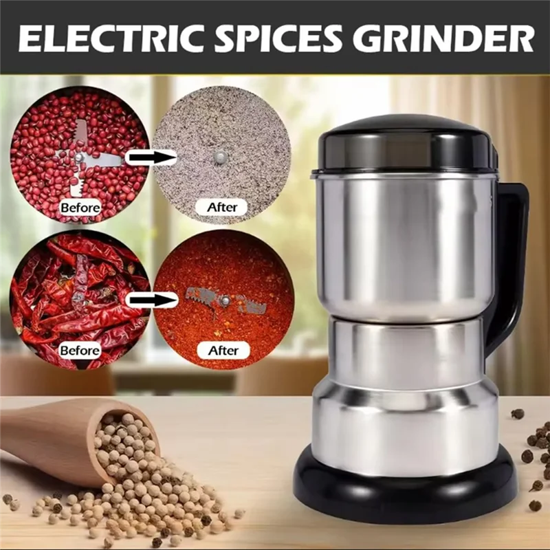 B98A-Grain Mills Electric Spice Grinder Household Small Powder Grinding Machine EU Plug