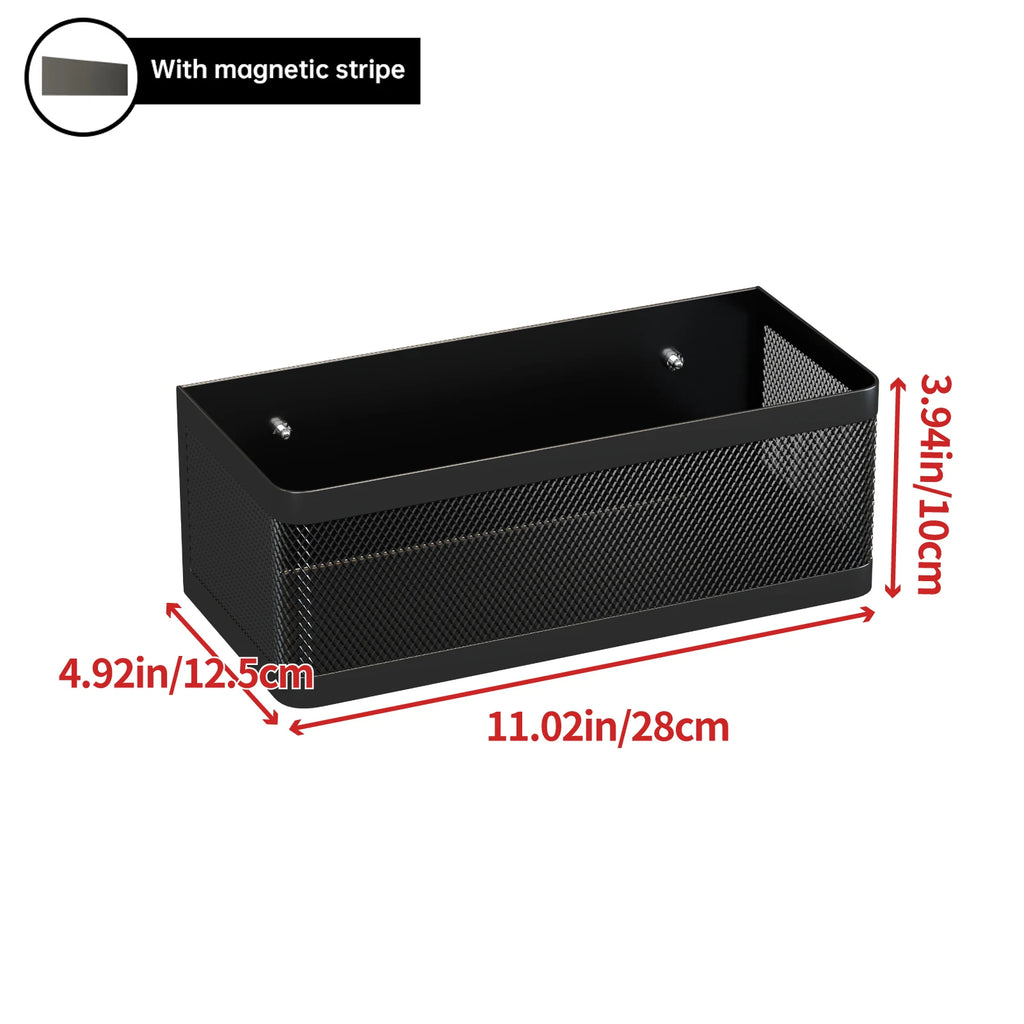 Magnetic Refrigerator Storage Rack, Magnetic Spice Rack, Metal Magnetic Hanging Basket, Wall Cabinet, Multifunctional Storage Box, No-Drill Installation