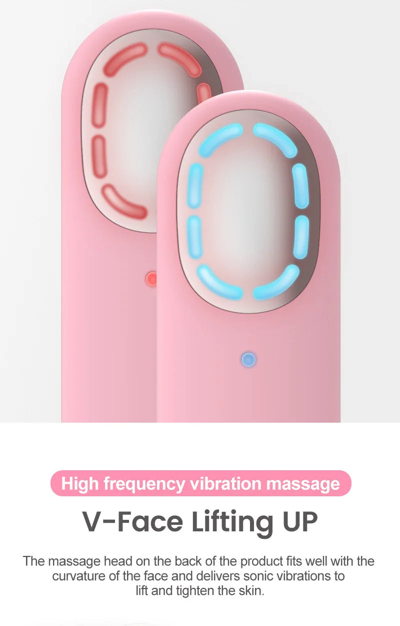 Sonic Facial Cleansing Brush Red Blue Light Electric Facial Cleanser Wash Machine Skin Pore Cleaner Mini Beauty Massager Brush