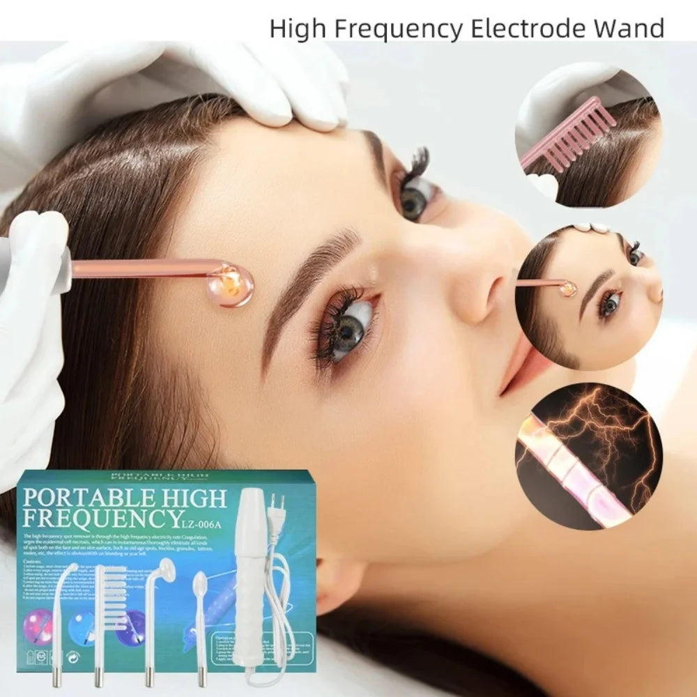 Portable High-Frequency and Microcurrent Electrotherapy Device, Acne Removal and Beauty Comb