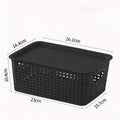 Modern Plastic Storage Baskets with Lid  Stacking, Multi-Purpose for Office Desk Bedroom Classroom Organization Container