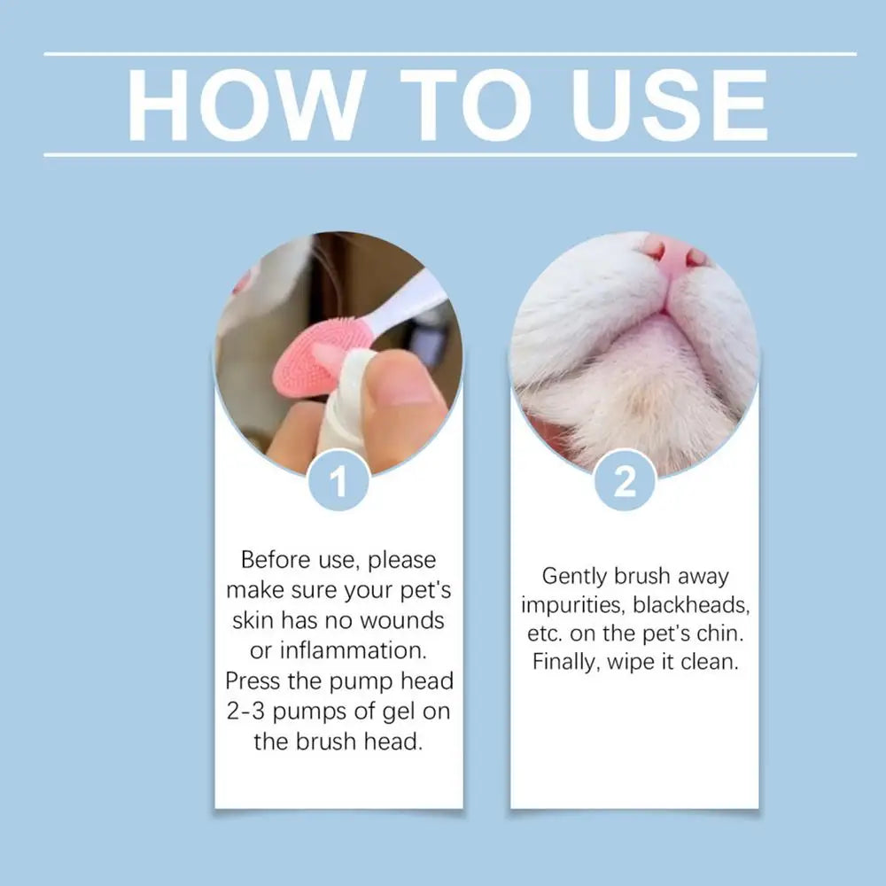 30g Pet Chin Cleaner Blackhead Cleaning Lotion Pet Chin Acne Care Brush Grooming Supplies Tooth Stain Remover For Dogs Cats