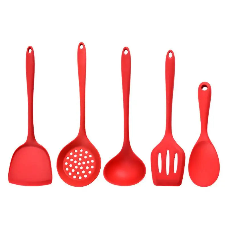 Silicone Kitchen Utensil Set, Food-grade Silicone, Including A Soup Ladle, Spatula, Rice Spoon, And Mixing Spoon