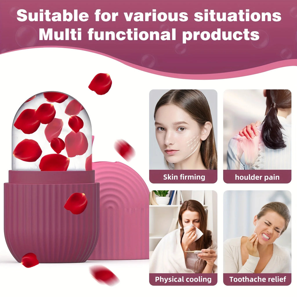 Face and Eye Ice Roller, Face Beauty Ice Roller, Facial Ice Massage Beauty Silicone, Reusable Leakproof Skin Care Tool