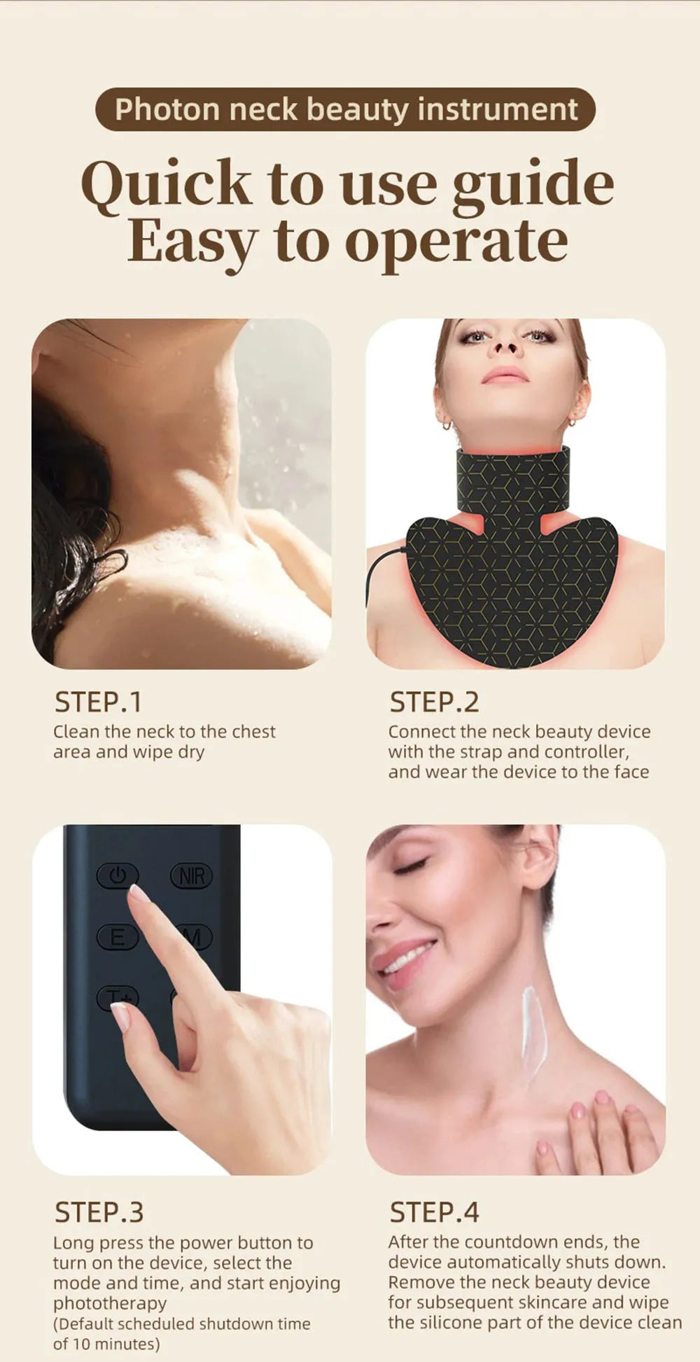 2026 Neck LED Lift Mask Photon Anti-Wrinkle Skin Tightening Neck Beauty Device Skin Brighten Rejuvenation Neck Wrinkle Remover