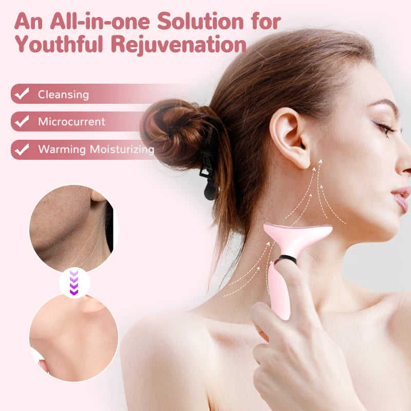 7 Colors LED Lights Face Neck Beauty Device Vibration Massage Improve Neck Lines Reduce Double Chin Neck Lifting Massager