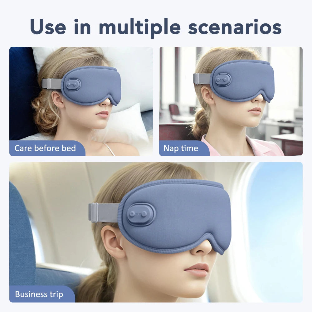 Cordless Heated Eye Mask - 3 Levels Hot Compress, Intelligent Timing Electric Mask for Dry Eyes Relief & Sleeping