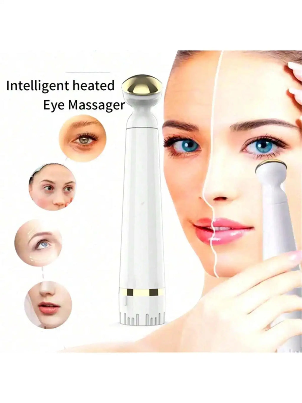 Mini Electric Vibration Eye Massager Wrinkle Dark Circle Pen Removal Rejuvenation Eye Massager Battery-powered (Without Bat)