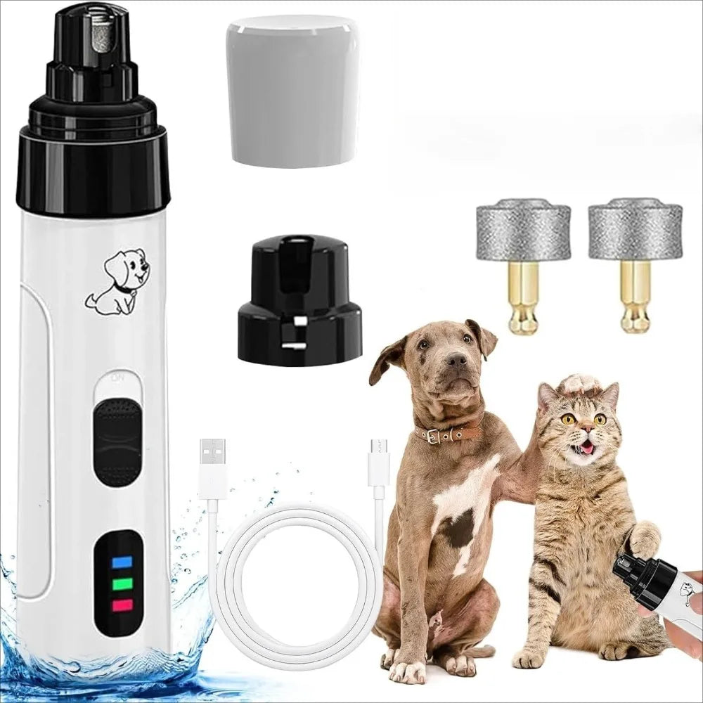Pet Cat Nail Grinders Pet Nail Clippers LED Quiet Electric USB Charging Rechargeable Pet Dog Paws Nail Grooming Trimmer Tools