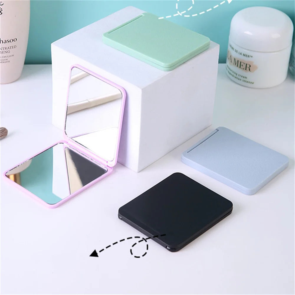 Folding Makeup Mirror High-quality Portable Makeup Mirror Single-side Creative Women Solid Color Makeup Mirror