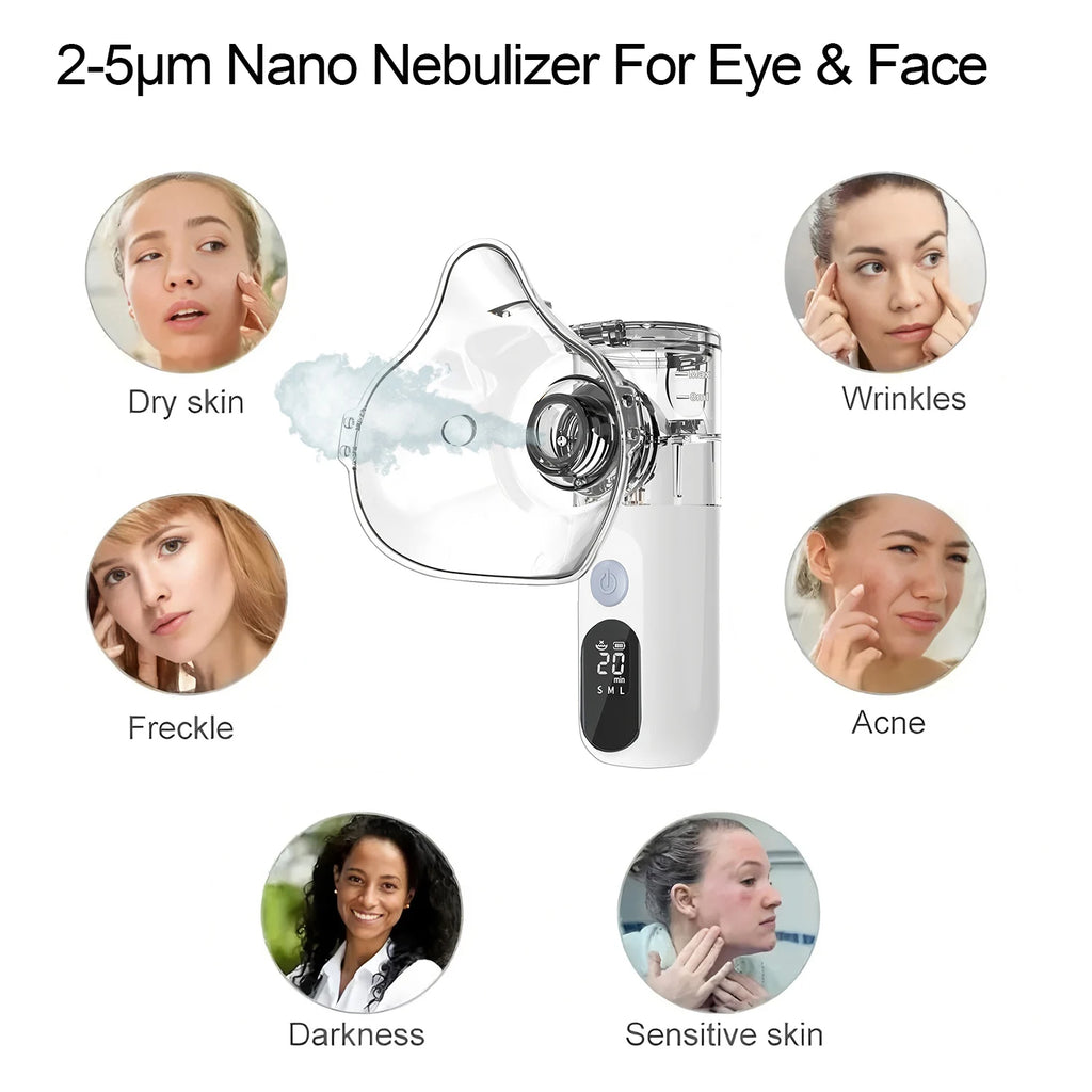 Mini Nano Mist Sprayer Facial Steamer Face Humidifier USB Rechargeable Face Moisturizing Nebulizer Pore Cleaning Hydrating Spray