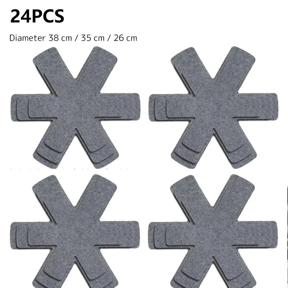 Pot and Pan Protectors 12/24Pcs Pot Dividers Pad Non-woven 3 Sizes Pans Separator Pads for Protecting Separators Pads Cookware