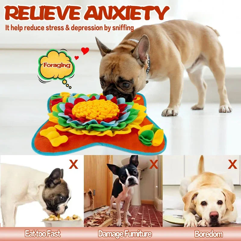 Snuffle Mat for Dogs Small Durable Non-Slip Sniff Mat Washable Foldable Felt Puzzle Toy Slow Feeding Training Mat Small Medium