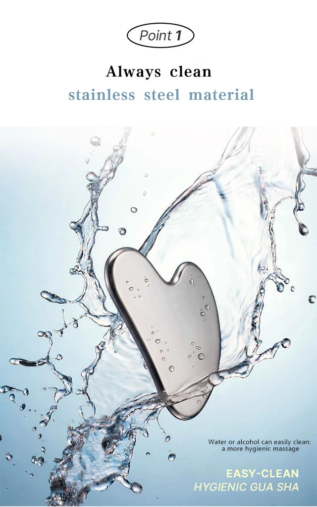 Stainless Steel Gua Sha Facial Massage Tool for Lifting & Sculpting