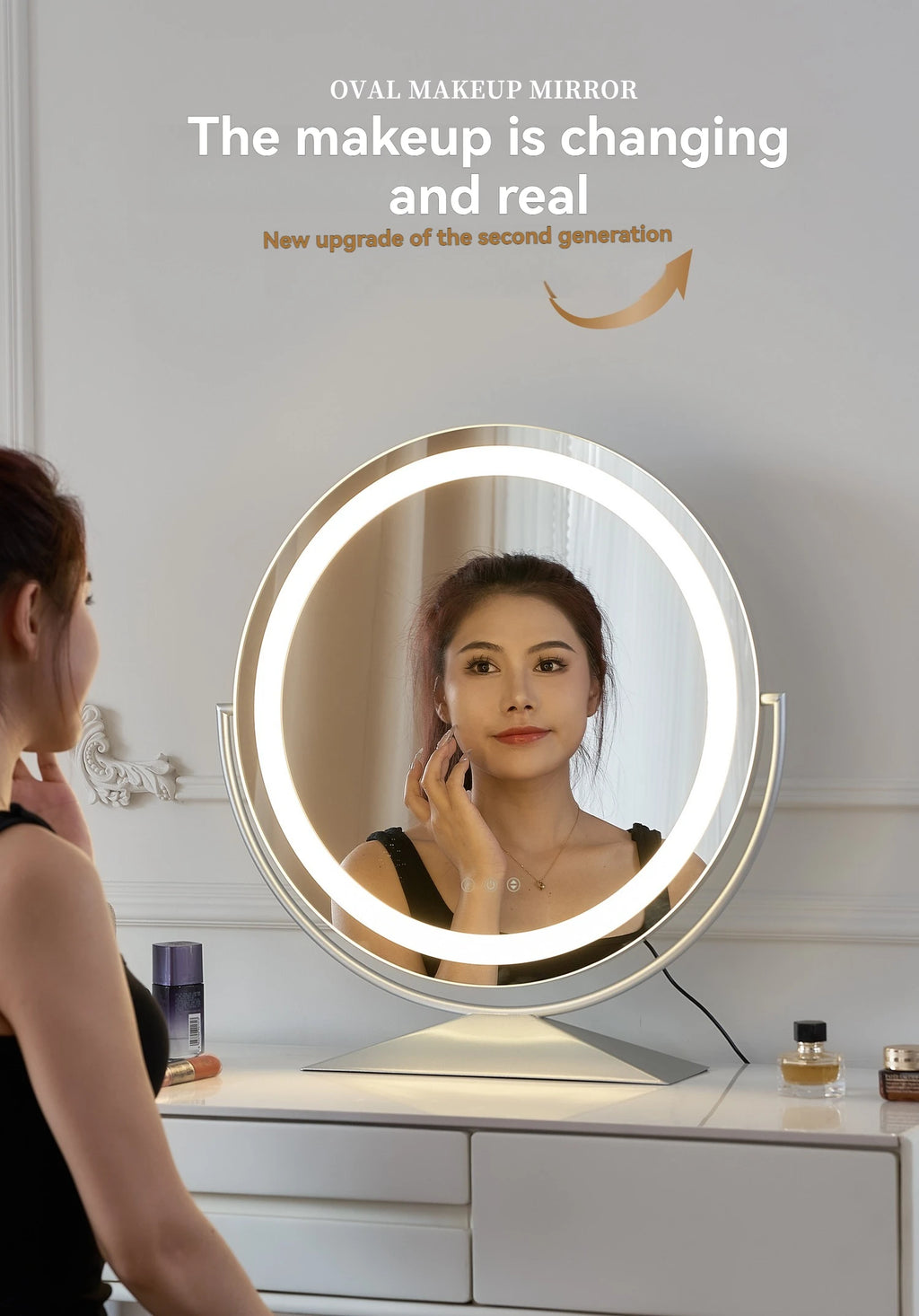 Beauty Mirror Smart Circle Internet Celebrity Bedroom Mirror Makeup Mirror Makeup Mirror Makeup Mirror Home Desktop