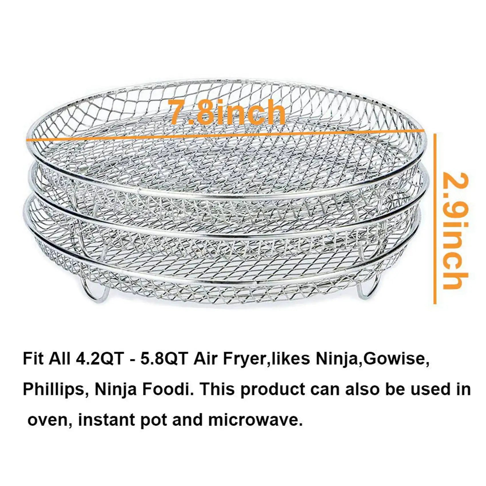 A98G-6X Air Fryer Accessories Three Stackable Racks For Gowise Phillips USA Cozyna Ninja Air Fryer,Air Fryer Rack
