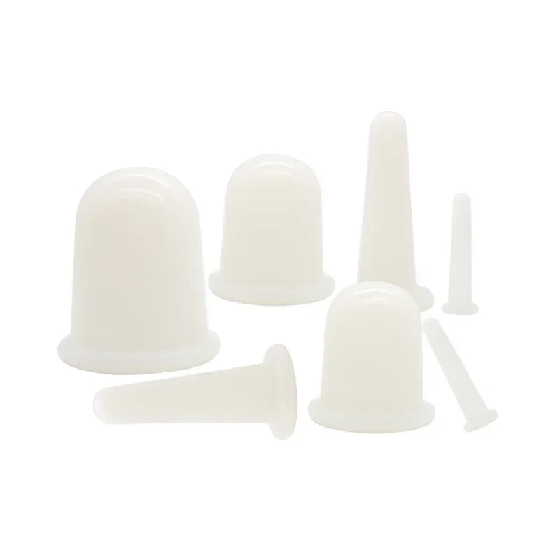 Silicone Vacuum Cupping Massage Jars Anti Cellulite Massage Facial Suction Cups Face Neck Lift Skin Scraping Guasha Anti Wrinkle