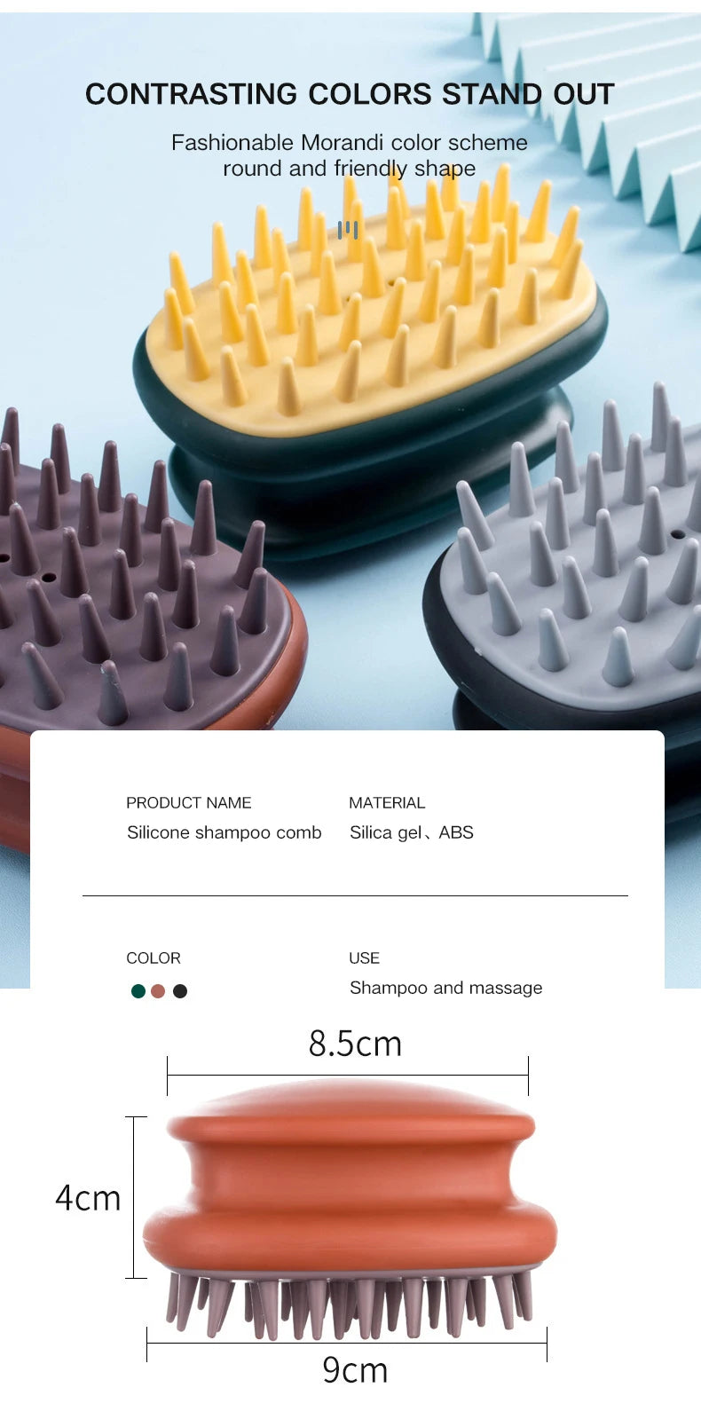 Silicone Hair Washing Brush Massage Brush Adult Hair Washing Tool Shampoo Comb Head Brush Scalp Scratcher Shampoo Brush