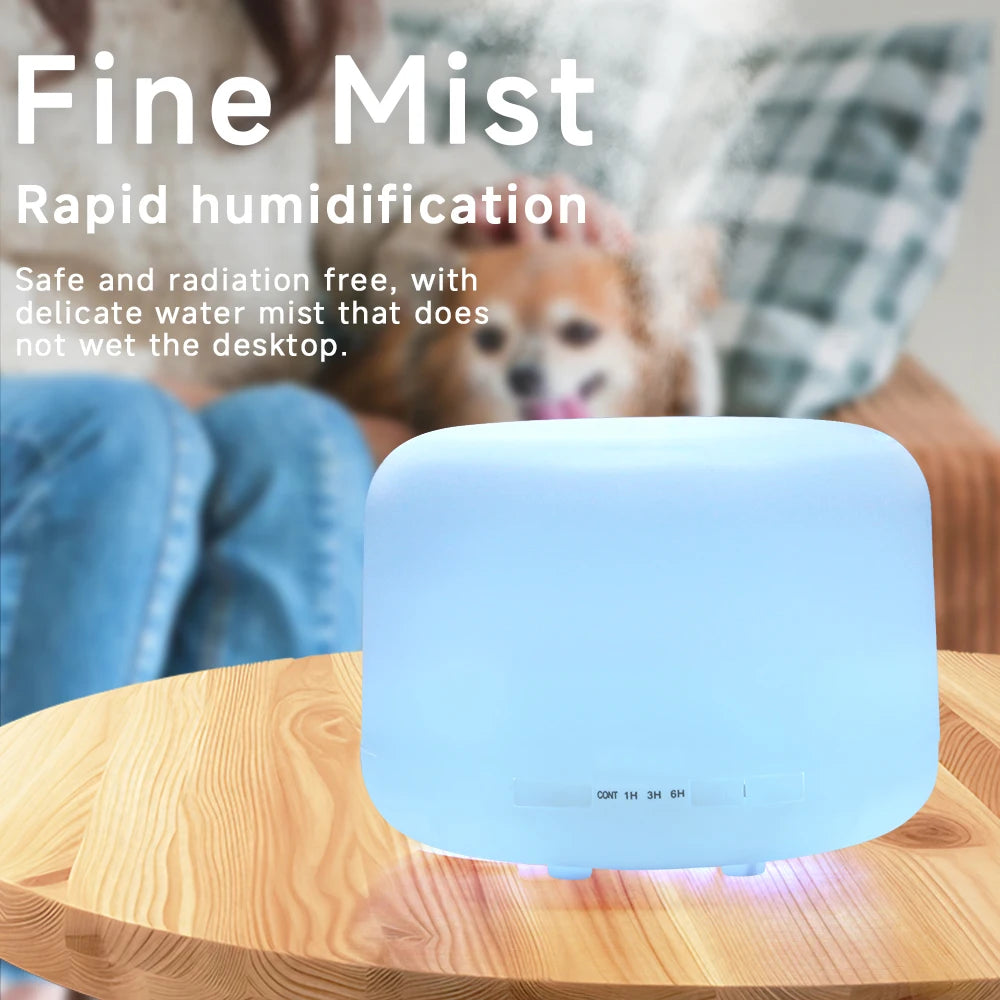Air Humidifier Essential oil Diffuser 500ML Ultrasonic Cool Mist Maker Fogger USB Humidifier LED Lamp Aroma Diffuser with Light