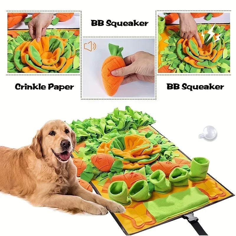 Snuffle Mat for Dogs Cats Nosework Feeding Mat Pet Interactive Dog Puzzle Toys Encourages Natural Foraging Skills for Training