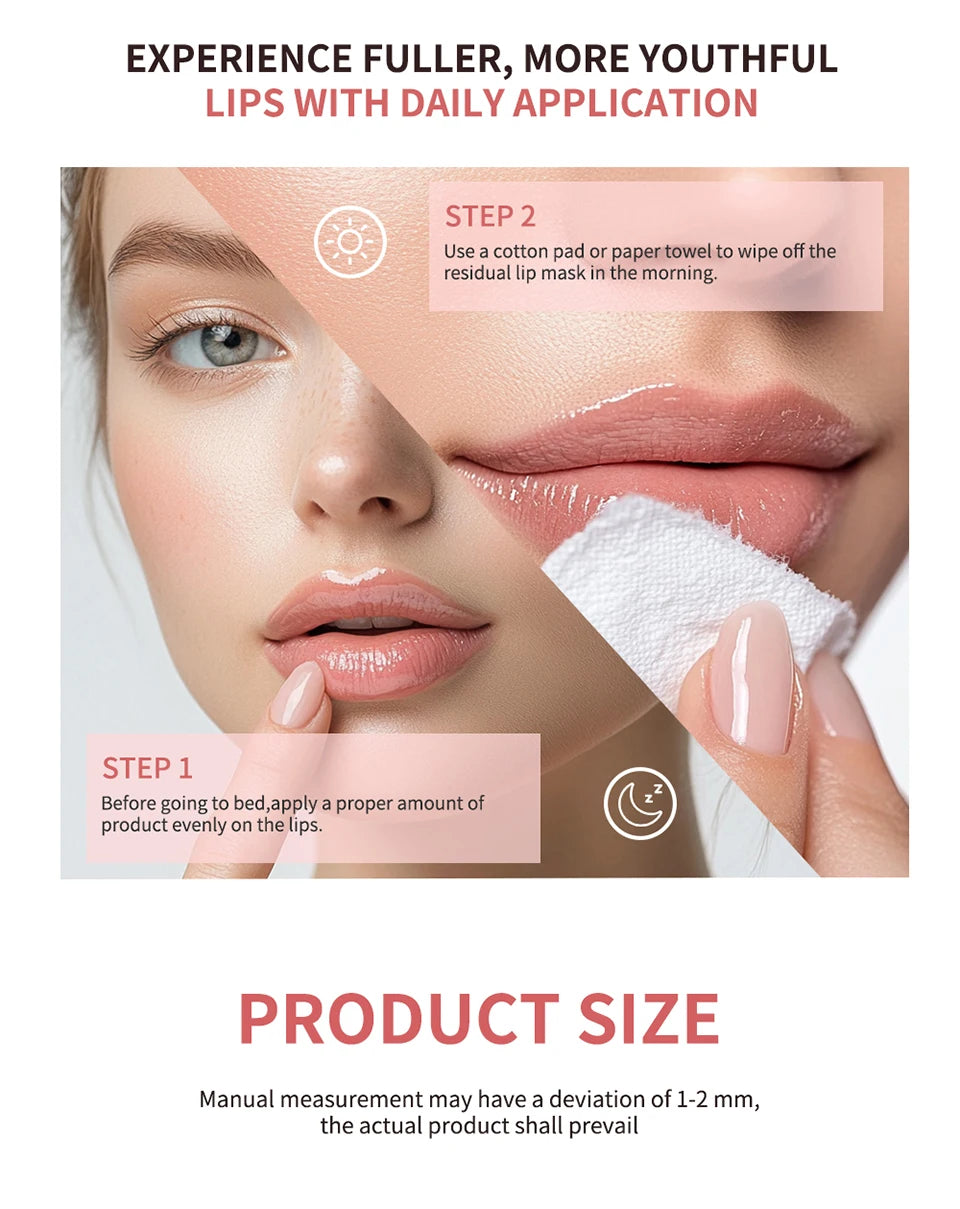 Lakerain Moisture & Collagen Booster Lip Sleeping Mask - Treatment to Restore, Hydrate & Plump Dry Chapped Lips