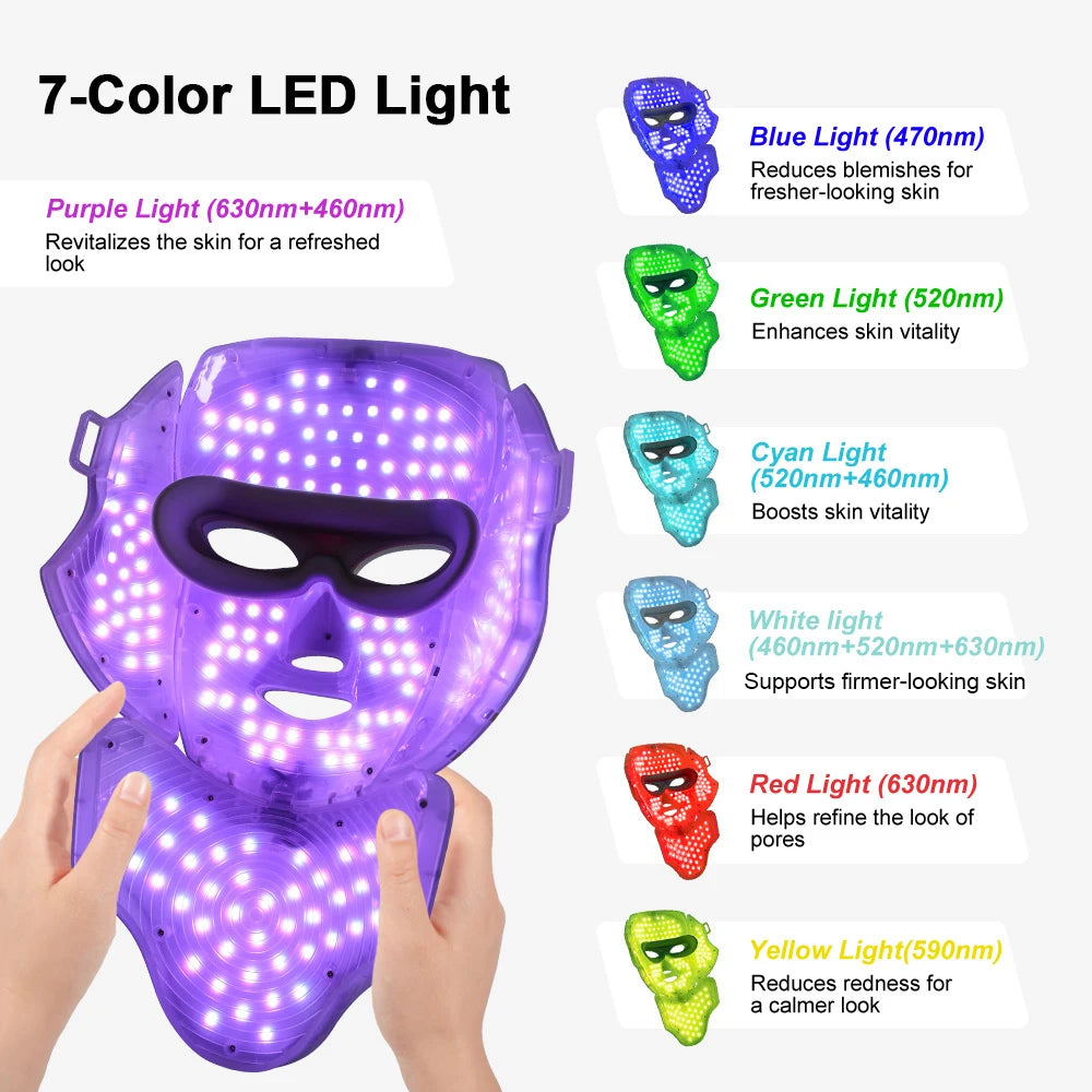 7 Colors LED Face Mask Facial LED Mask Skin Care Facial Spa Home Use Beauty Machine