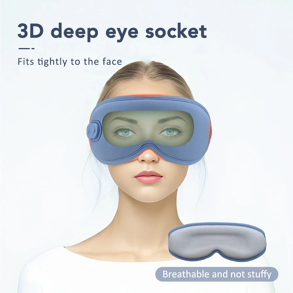 Cordless Heated Eye Mask - 3 Levels Hot Compress, Intelligent Timing Electric Mask for Dry Eyes Relief & Sleeping