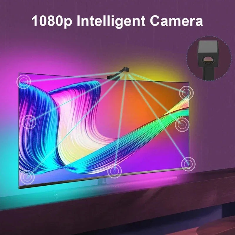 Ambilight Tv Kit 5V Usb 5M 3.8M App Control Tv Backlight With Color Picking Sensor Rgbic Smart Led Strip For Tv Sync Gaming Room