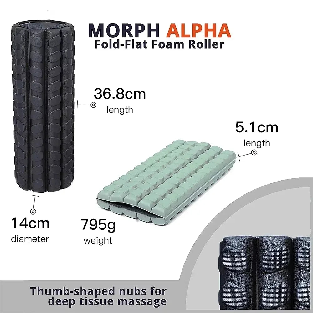 Foam Roller (Bravo-Sage): Collapsible Travel Foam Roller for Pain Relief, Workout Muscle Recovery, Back Massager