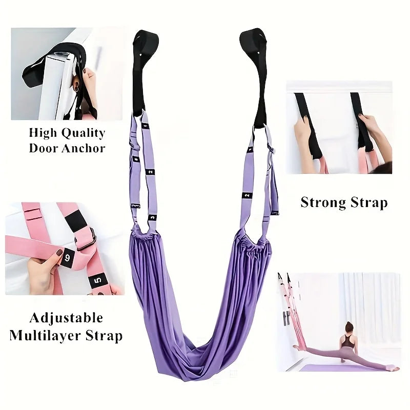 Yoga Strap Stretch Band Fitness Hanging Rope Universal Back Leg Belt for Backbend Split Handstand Home Inversion Training Hammoc