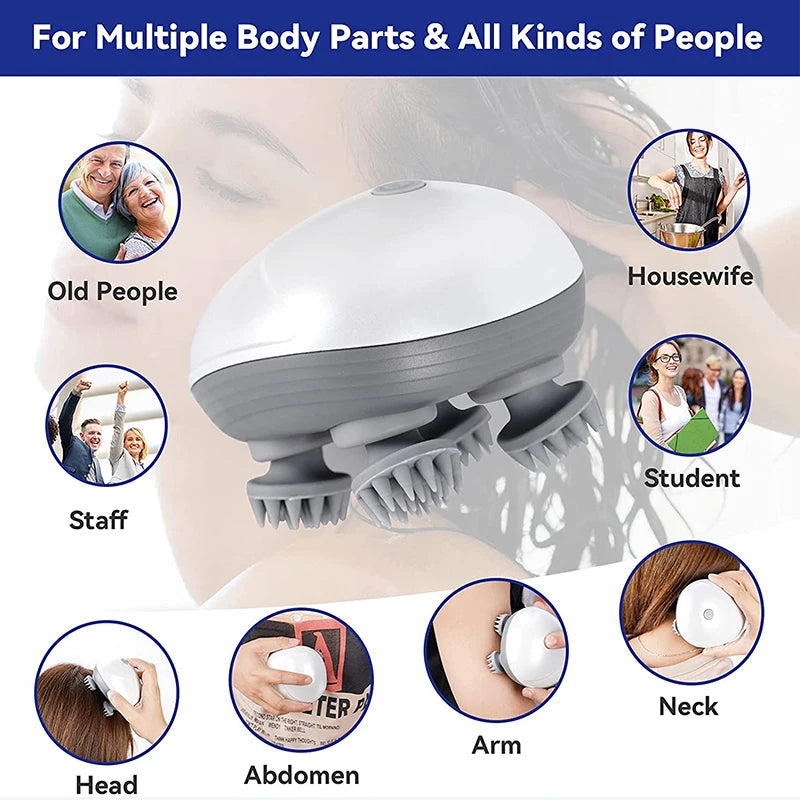 Scalp Massager Shampoo Brush Head for Salon & Home Use Head Massager Scalp Care Device Custom Private Label