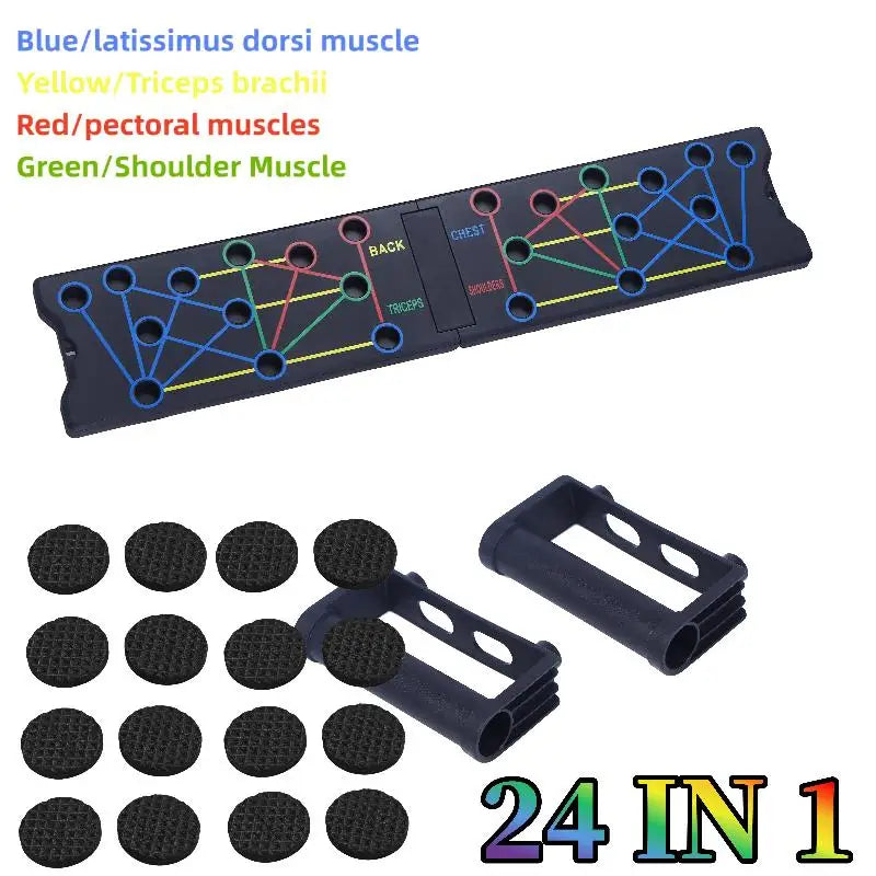 Hot Sale 1 Set Multifunctional Thicken Push Up Board Fitness Muscle Home Gym Push Up 24 Holes Push Up Stand