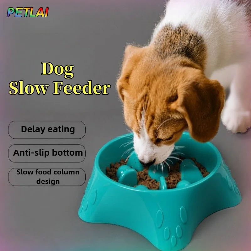Dog Slow Feeder Slow Food Bowl  Anti-Choking Anti-tipping Delay eating Anti-slip pet food bowl easy to clean Slow down eating