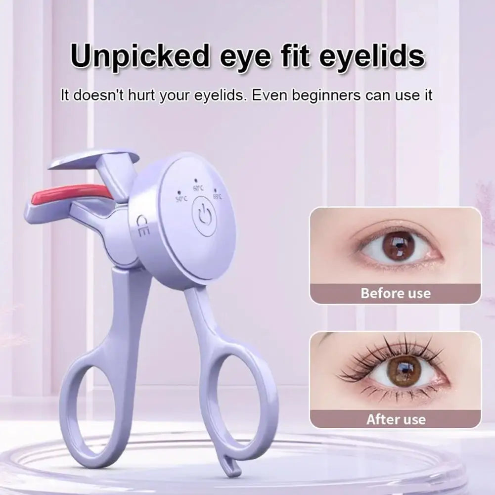 USB Electric Heated Eyelash Curler Intelligent Temperature Control Rechargeable Long-lasting Styling Eyelash Roller