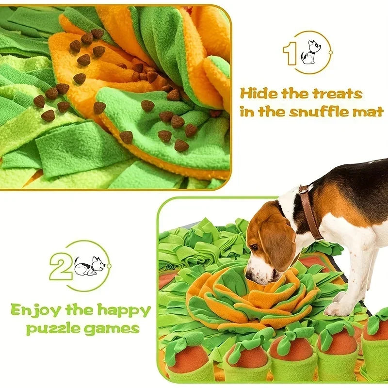 Snuffle Mat for Dogs Cats Nosework Feeding Mat Pet Interactive Dog Puzzle Toys Encourages Natural Foraging Skills for Training