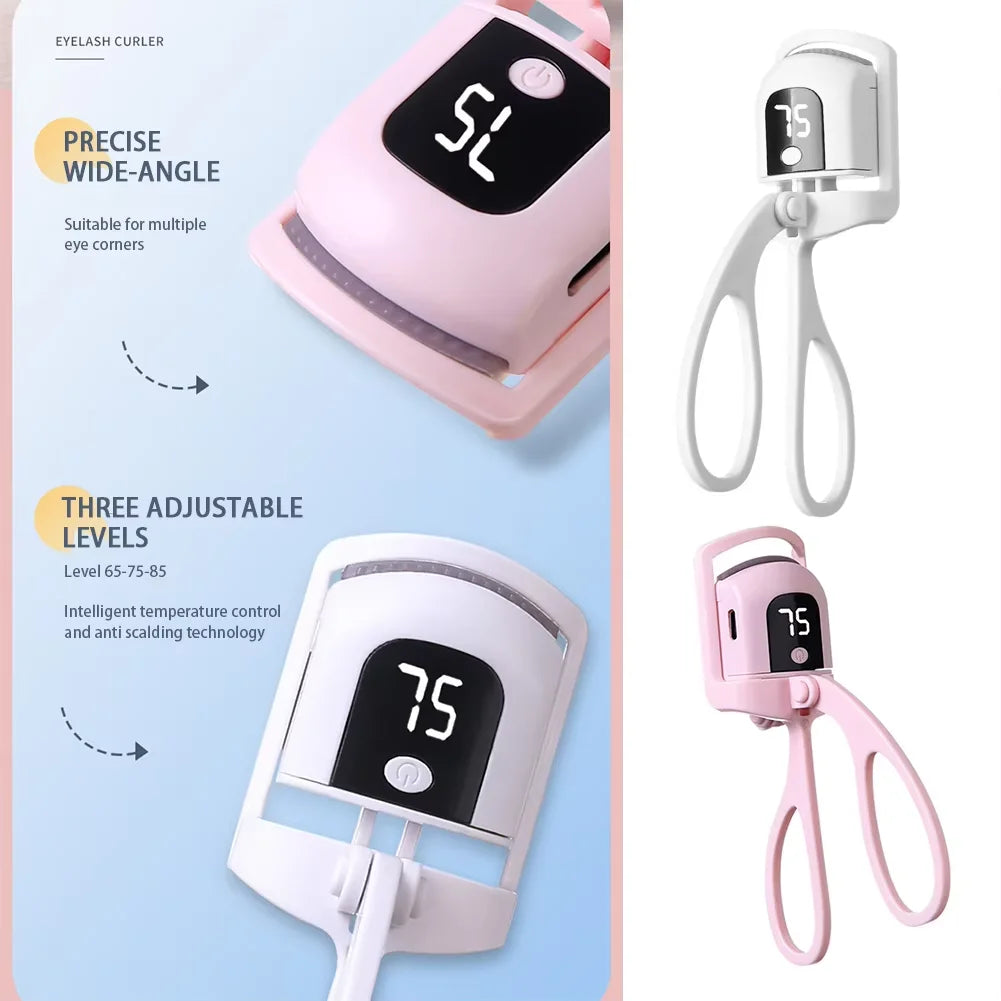 Mini Electric Heated Eyelash Curler USB Rechargeable Styling Eyelash Long Lasting Natural Eyelash Curl Beauty & Makeup Tools