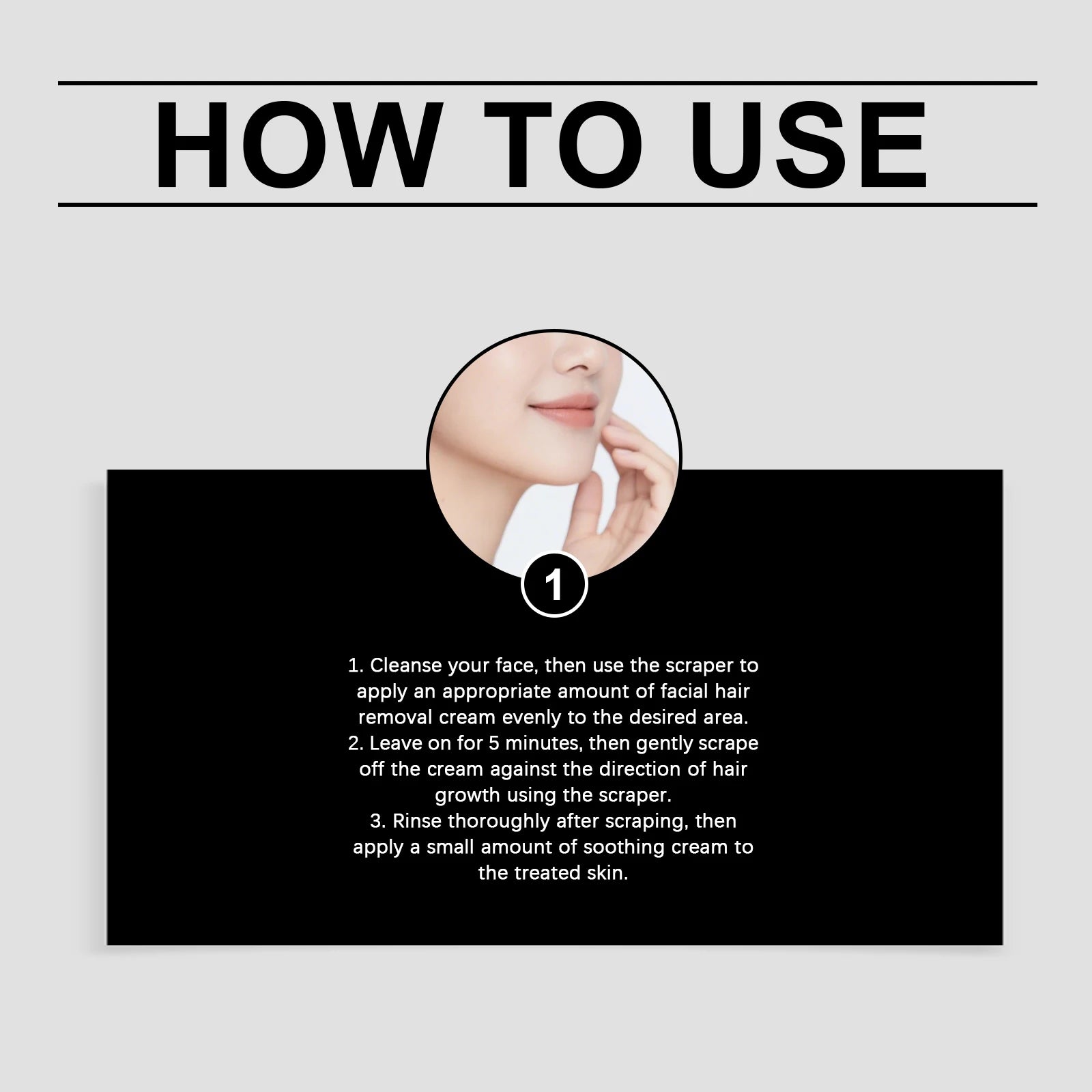 Facial Hair Removal Cream Painless Gentle Hair Remover for Face Non-Irritating Nourishing Formula Smoothing Skin Care Depilatory