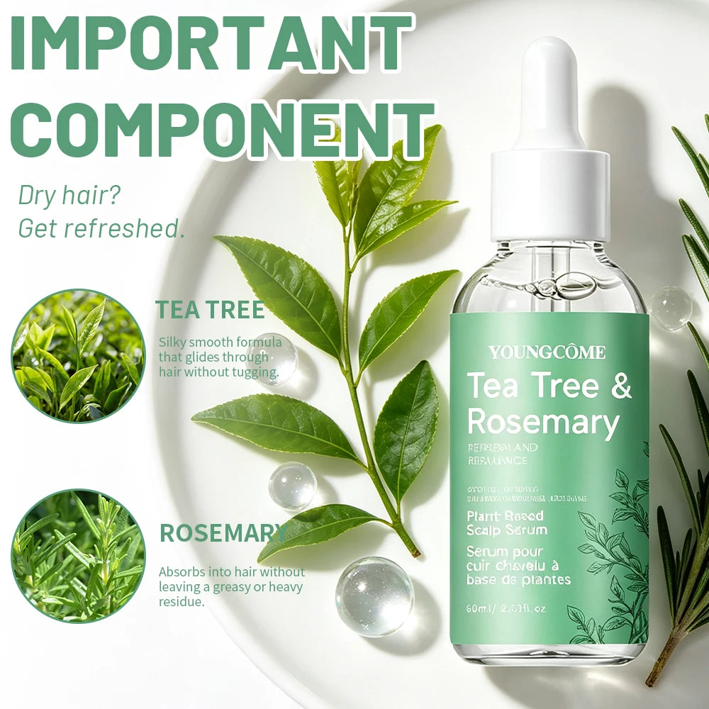 Scalp Serum Hair Care Tea Tree & Rosemary Plant-Based Scalp Serum, Refresh & Rebalance, Soothe Scalp, Balance Moisture