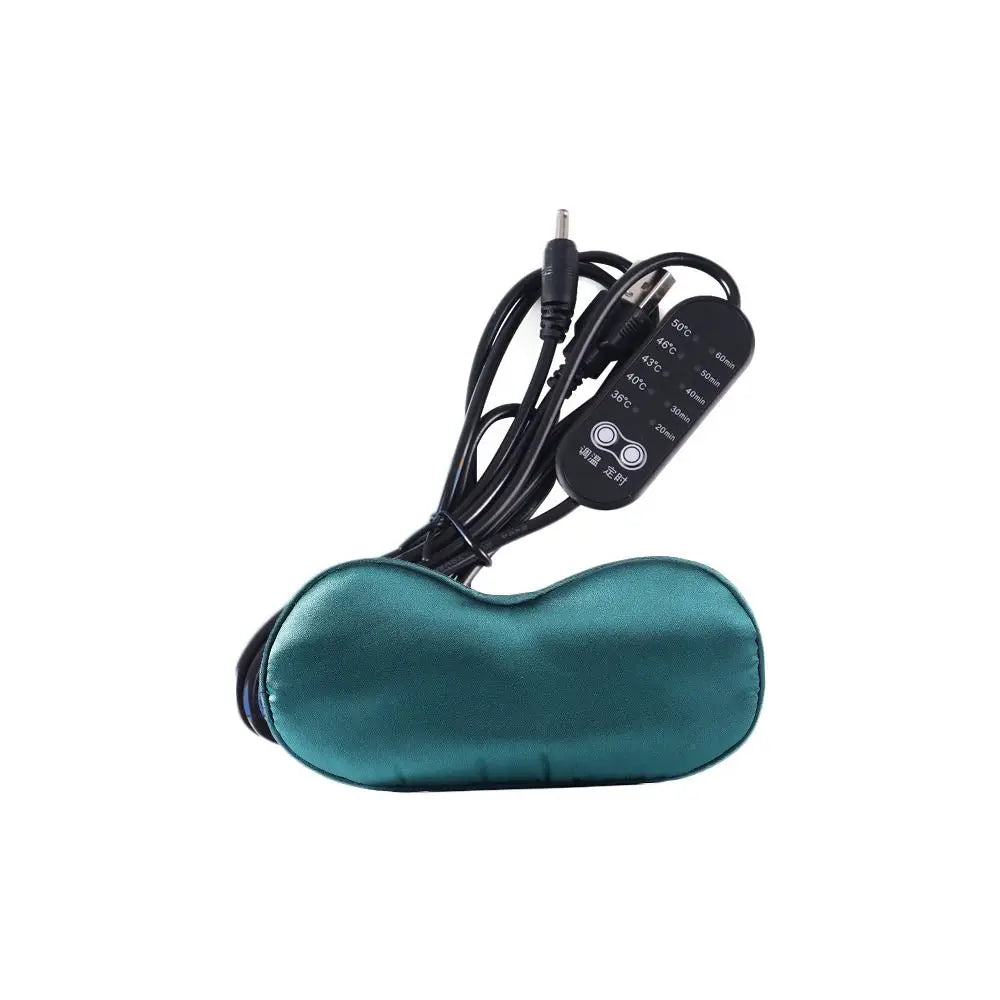 New Electric USB Heated Eye Mask Adjustable Compress Silk Sleep Eye Cover Heated Temp Control Dry Eyes Heating Pad
