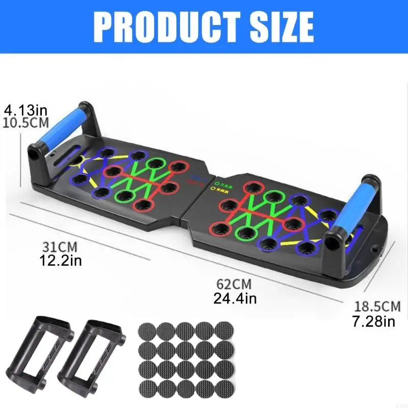 E56D Push Up Boards, Exercise Pushup Stands with Resistance Band for Fitness Training