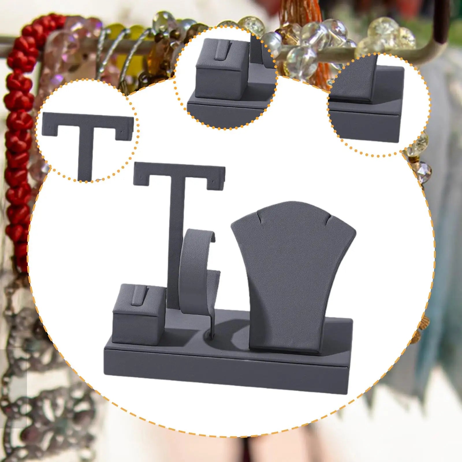 Jewelry Organizer Storage Box Display Tray Holder for Showcasing Bracelets Necklaces Rings Earrings in Retail Shop