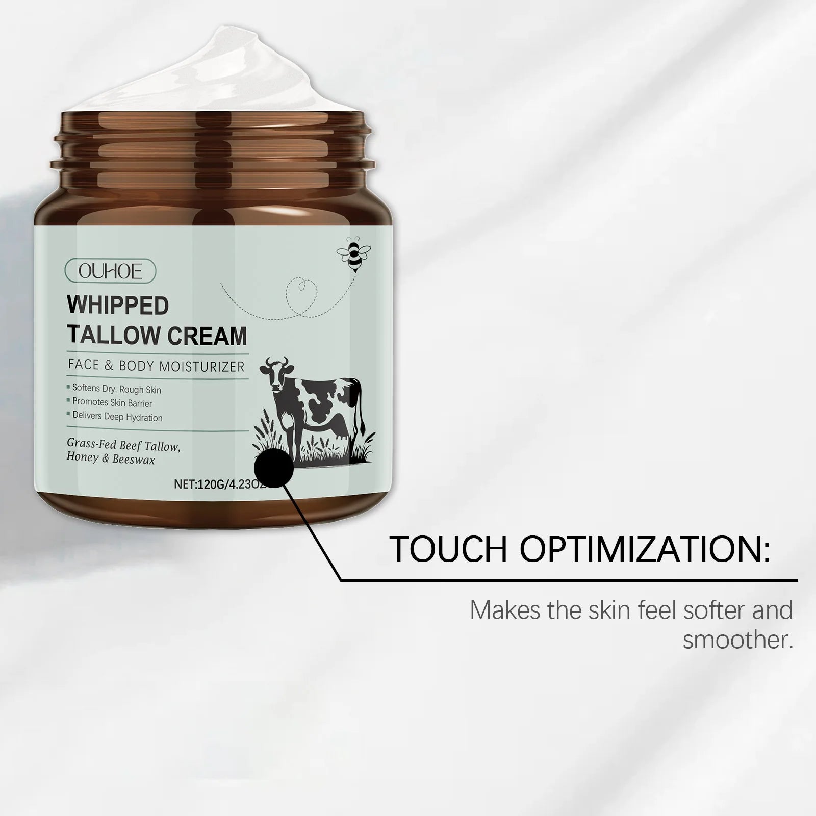 Whipped Tallow Balm Wrinkle Remover Fine Lines Anti Aging Brighten Improve Dryness Whitening Nourish Facial Moisturizing Cream