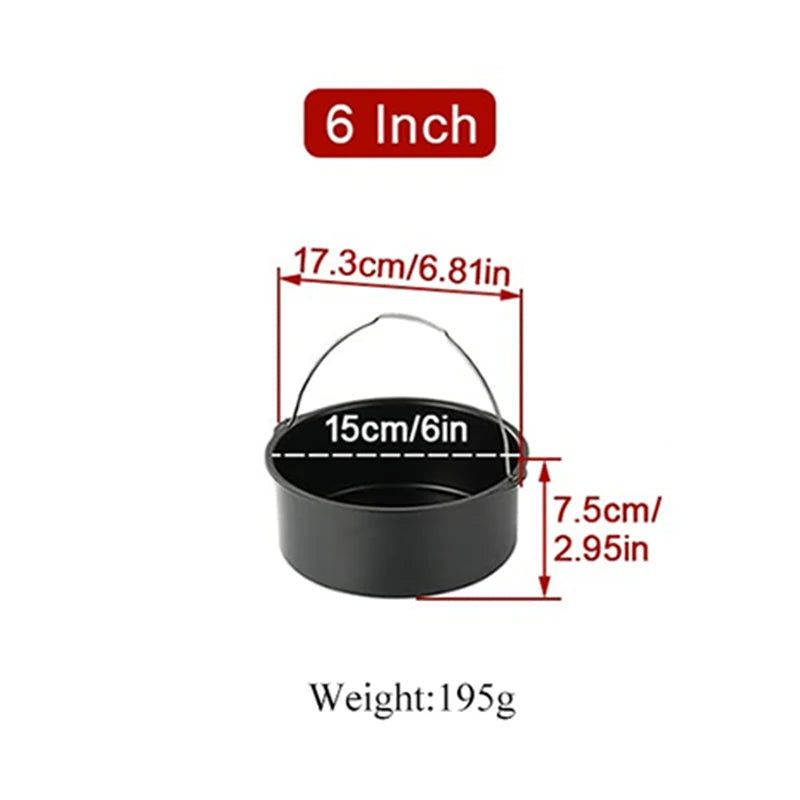 Air Fryer Accessories Durable Air Fryer Pizza Pan and Baking Cake Bucket Set Bread Pastry Baking Tools Kitchen Accessories