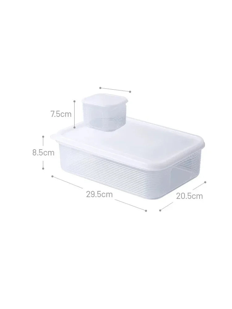 Food Storage Container 6 Grids Vegetable Fruit Fresh-keeping Box with Lid for Refrigerator Kitchen Spice Seasoning Storage Jar