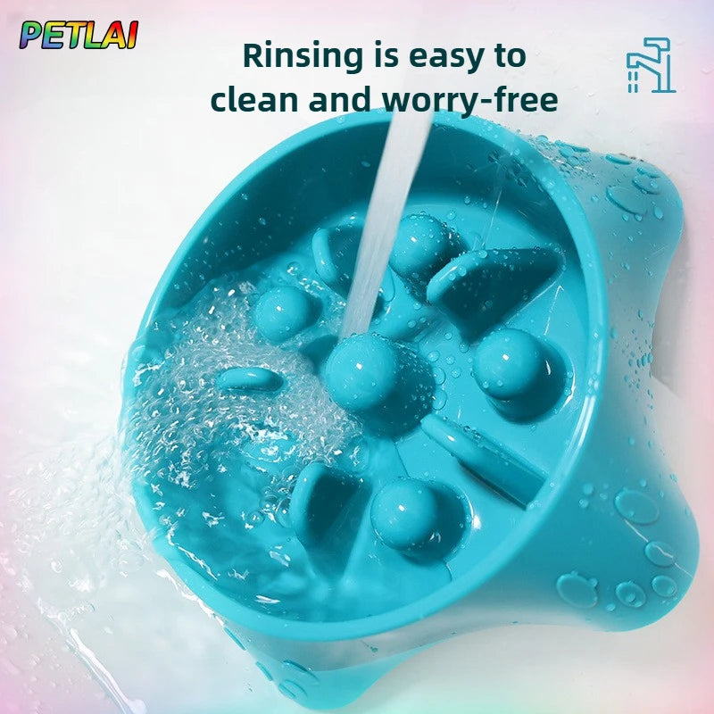Dog Slow Feeder Slow Food Bowl  Anti-Choking Anti-tipping Delay eating Anti-slip pet food bowl easy to clean Slow down eating