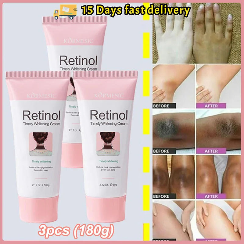 Retinol Whitening Cream Private Parts Underarm Bleaching Neck Lift  Firm Butt Knee Brighten Inner Thigh Dark Remove Melanin 60g