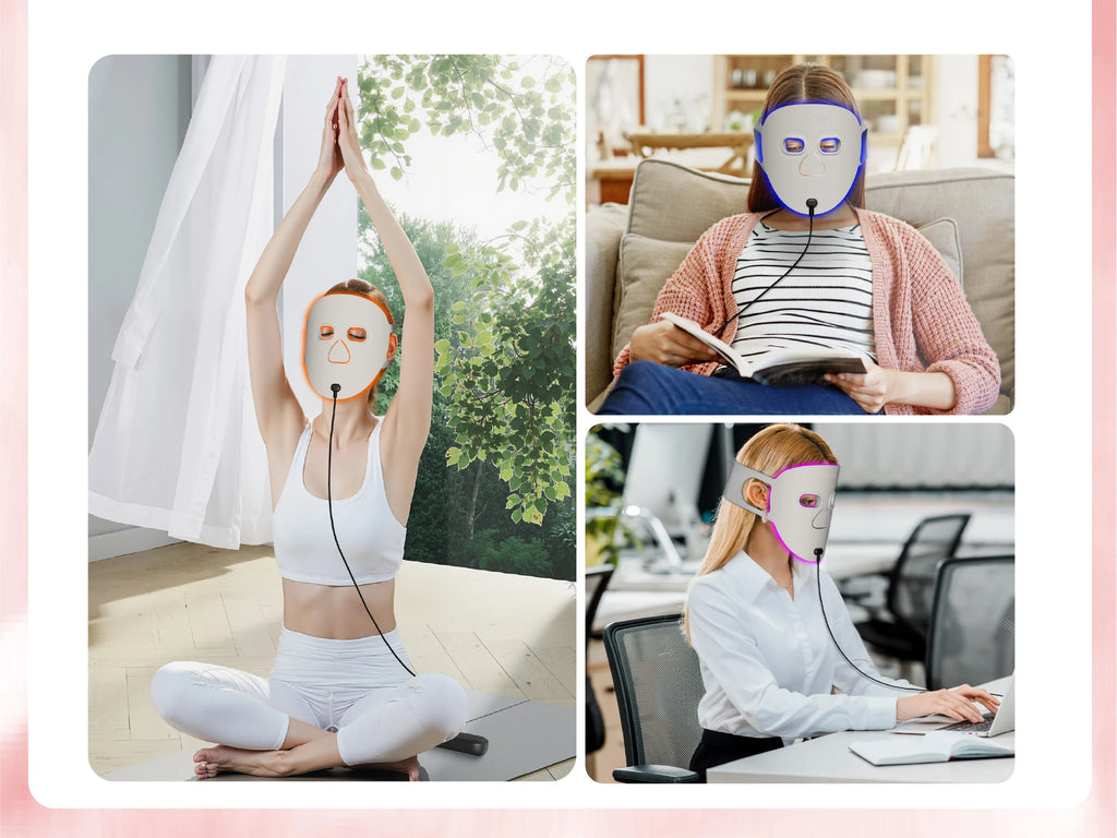 Hello Face Beauty LED Mask Infrared Red Light Wrinkle Reduction Blue Light Acne Treatment 3000mAh Rechargeable Skin Care Device