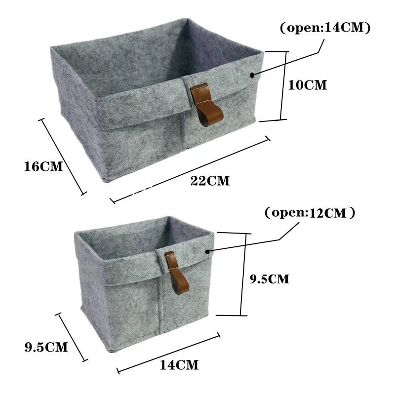 Desktop Storage Baskets Felt Fabric Bedroom Countertop Organize Basket Pen Holder Sundries Cosmetics Storage, Basket of Flowe
