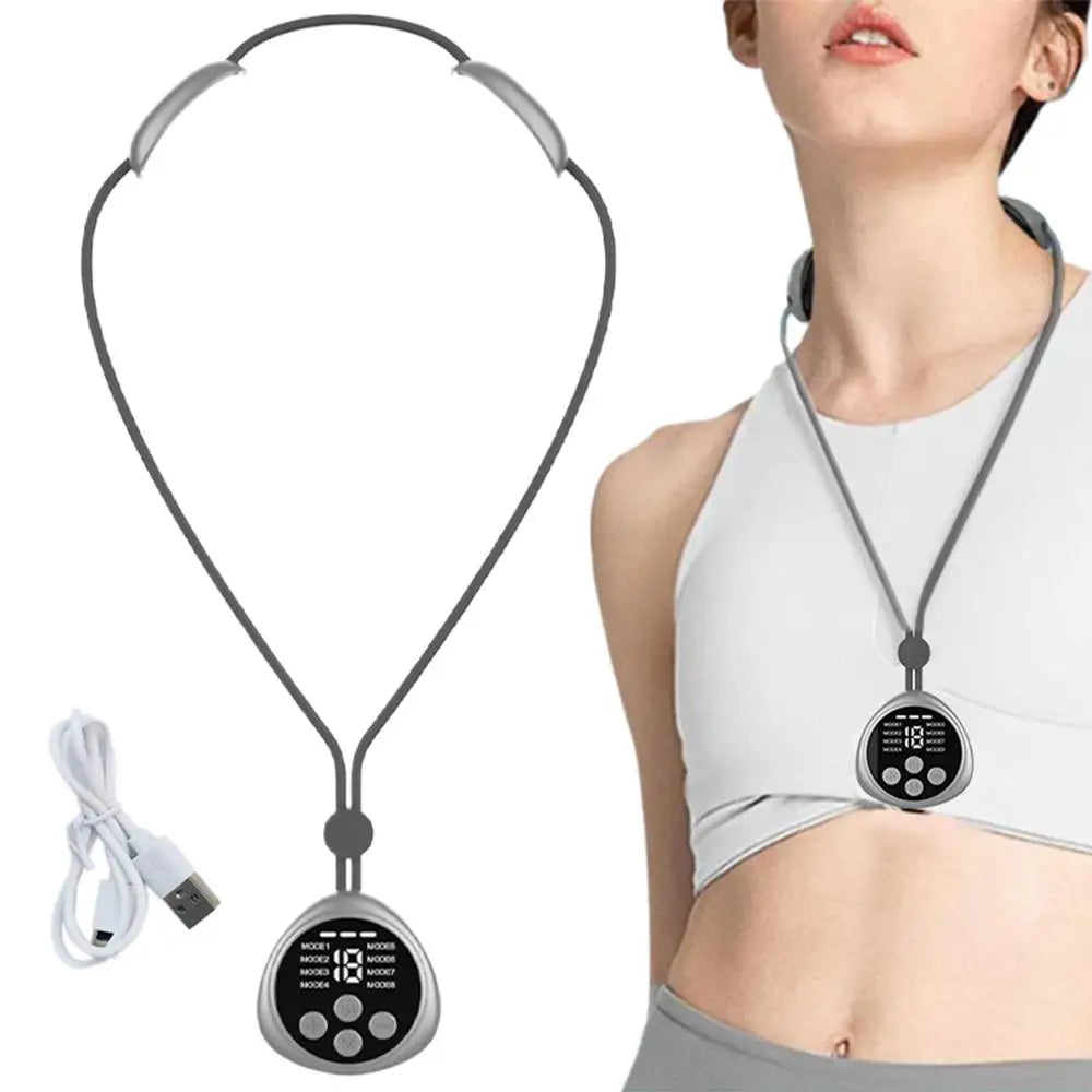 heated neck massager Sleep Massag Smart Cervical Neck Massager necklace Portable Lymphatic Relief Neck Massager With 8 Modes